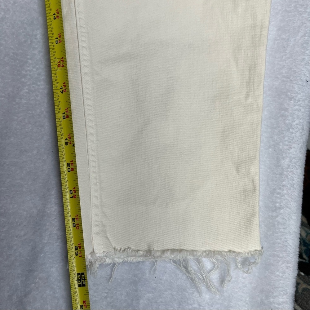 MOTHER Denim Jeans The Patch Pocket Private Ankle Fray Sz 31 Cream Puffs EUC - Picture 10 of 16